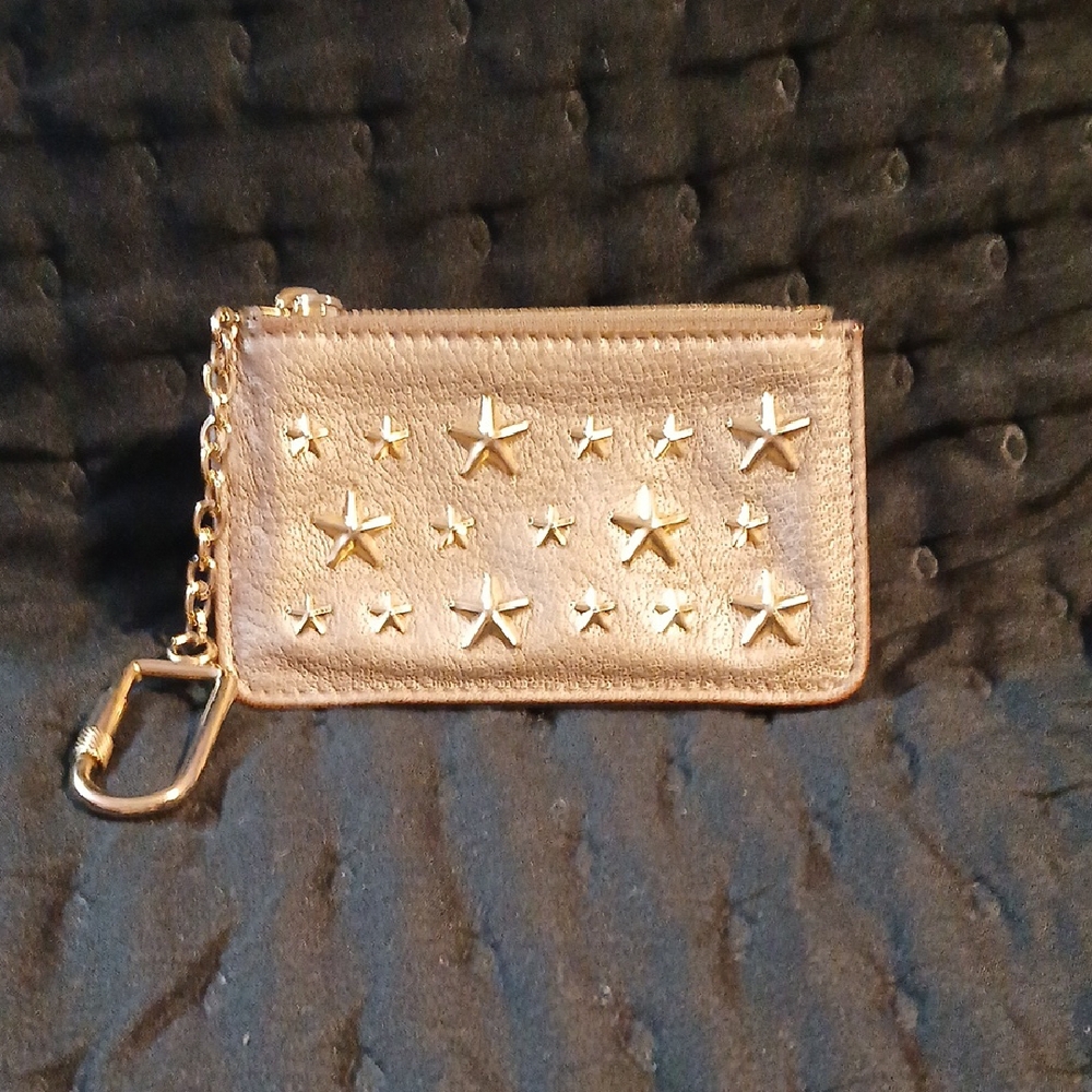 Jimmy Choo Gold Star-Studded Women's Leather Small Wallet